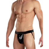 Male Power Jock Wet Look Underwear for Men Black Large Extra Large Jockstraps