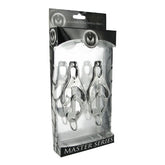 Ringed Monarch – Chrome Clover-Style Nipple Vice Clamp Silver > Sex Toys > Nipple Clamps