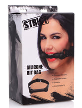 Silicone Bit Gag with Adjustable Strap for Comfort and Style Adjustable straps Black Gags
