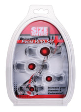 Size Matters Endurance Penis Ring Set With Four Sizes Clear COCK RING Set