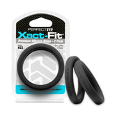 Xact Fit Number 22 2.2 Inch Cock Rings 2 Pack Black COCK RINGS