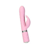 Pillow Talk Lively Pink Rabbit Dual Massager 8 Inch Clitoral Stimulator Pink VIBRATORS-RABBIT