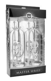 Stainless Steel Clover Clamp Nipple Stretcher for Intense Sensation and Gradual Stretching Grey Nipple Clamps