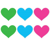 Neon Heart Pasties 3 Pk Green Blue Pink for Confident Style Green Pasties