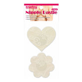 Lace Heart and Flower Nipple Pasties Twin Pack Nude Pasties
