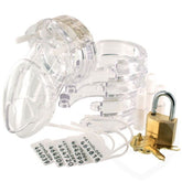 Male Chastity Kit Clear with High-Quality ABS Construction Clear Cages