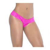 Peekaboo Crotchless Thong Pink for Sensual Lingerie Collection Pink Extra Large Panties