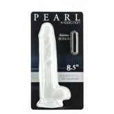 Pearl Dildo 8.5 Inch Pearl White with Suction Cup Base White DONGS