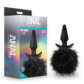 Anal Adventures Platinum Rabbit Tail Plug Black Tails