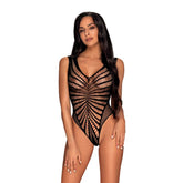 Black Teddy with High Cut Bottom Black One Size Teddies