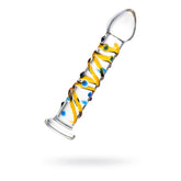Sexus Glass Dildo Yellow 17.2 Centimeters Body Safe Clear DONGS Glass