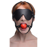 Blindfold Harness with Ball Gag Black > Bondage Gear > Gags and Bits