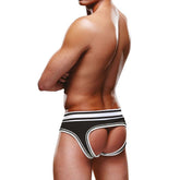 Prowler Open Back Brief Black/White for Bold Comfort Black Large Open Back Underwear