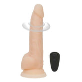 Rotating 8 Inch Vibrating Dildo with Remote in Vanilla Vanilla > Realistic Dildos and Vibes > Strap on Dildo
