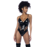 Wet Look Vinyl Bodysuit in Black for Daring Nights Out and Intimate Evenings Black Small Bodystockings