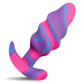 Unicorn Swirl Medium Silicone Butt Plug – Body-Safe Silicone Butt Plug Multi > Anal Range > Butt Plugs