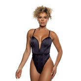 Playboy Blackout Bunny Romper (Navy Blue) – Satin Lingerie Black Extra Small > Clothes > Bodies and Playsuits