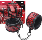Crimson Tied Embossed Ankle Cuffs – Adjustable Bondage Accessories > Bondage Gear > Restraints