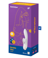 Satisfyer Double Flex App Rabbit Vibrator White 8 Inch White VIBRATORS-RABBIT