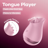 Satisfyer Tongue Player – USB Rechargeable Flicking Silicone Oral Stimulator Pink > Vibrators > Ladies > Clitoral Vibrators and Stimulators