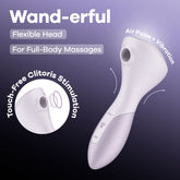 Satisfyer Wand-erful (Violet) – USB Rechargeable 15.8 cm Air Pulse Massage Wand Purple > Sex Toys For Ladies > Air Pulsation