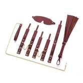 8 Pc Deluxe Bondage Play Kit Burgundy Gold Set for Couples > Bondage Gear > Bondage Kits