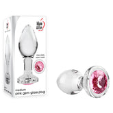 Adam & Eve Pink Gem Glass Plug Medium 8.7 cm Butt Plug Clear GLASS TOYS
