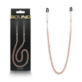 Bound Nipple Clamps - DC3 Nipple Clamps with Chain Set Rose Gold Nipple Clips