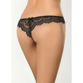 Brazilian Open Crotch Panty in Black with Lace Detailing Panties