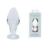 Clarity Utopian Bud – Slim 9 cm Handcrafted Glass Butt Plug Clear GLASS TOYS