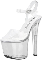 Clear Platform Sandal With Quick Release Strap 7 Inch Heel 9 Heels