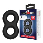 Crazy Bull Double Donut Cock and Ball Ring Black Black COCK RINGS