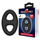Crazy Bull Oval Cock and Ball Ring Adjustable Size Black COCK RINGS
