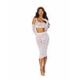 Dreamgirl Bralette and Slip Skirt in White White One Size Dresses