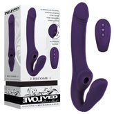 Evolved 2 BECOME 1 23.5 cm Strapless Strap-On Purple > Realistic Dildos and Vibes > Strapless Strap Ons