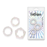 Fantasia Intensity Rings Pearl Pearlescent Beaded Cock Rings Set of 3 Sizes White COCK RINGS