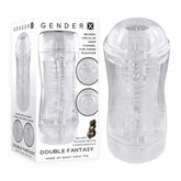 Gender X Double Fantasy – Dual-Ended Transparent Stroker Clear > Sex Toys For Men > Masturbators Cup