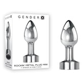 Gender X Rockin Metal Plug Mini - Sleek and Stylish for Intimate Pleasure Chrome Butt Plugs - Vibrating