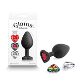 Glams Xchange Heart Medium Butt Plug with Heart Gems > Anal Range > Jewel Butt Plugs