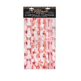 Glitterati Penis Foil Curtains Party Novelty 2 Pack Rose Gold Party Supplies