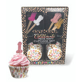 Glitterati Penis Party Cupcake Set of 24 for Hens Party and Celebrations Coloured Party Supplies