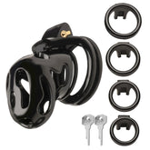 Hard Stop Double Ring Chastity Cage Black Cages