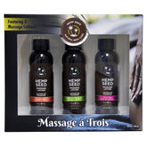 Hemp Seed Massage A Trois Scented Massage Lotion Kit Three Bottle Set Massage Gift Set
