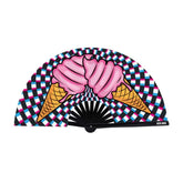 Ice Scream You Scream Blacklight Folding Fan Default Title > Clothes > Accessories