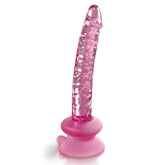 Icicles 17cm Glass Dong with Suction Base Pink DONGS Glass