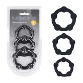 Levelz Beaded Silicone Cock Ring Set of 3 Sizes – Body-Safe Silicone Cock Rings Black COCK RING Set