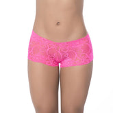 Lace Boyshort Panties in Hot Pink Ultra Soft Stretch Lace Pink Panties