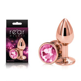 Rear Assets Rose Gold Small (Rose Gold) – Lightweight Small Metal Butt Plug Pink Small > Anal Range > Jewel Butt Plugs