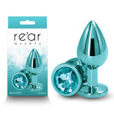 Rear Assets Medium (Teal) 8.2 cm Metal Butt Plug Teal Medium > Anal Range > Jewel Butt Plugs