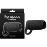 Renegade Supreme – Ultra-Stretchy Liquid Silicone Penis Sleeve 11.7 cm Length 5.5 cm Diameter Black SLEEVES